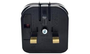 Đen Hợp Nhất Anh 3 Pin Nam Cắm Để <span class=keywords><strong>EU</strong></span> 2 Pin Nữ Ổ Cắm Dây Điện Cắm Adapter 13A 250V - Product Image 4