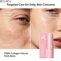 Baume hydratant illuminateur pour la peau, anti-âge, multi-zones, à base de PDRN et de collagène, en stick portable, pour un soin ciblé et un effet volume, OEM ODM