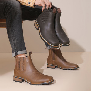 Botas de Cuero para Hombre 2026, Botas Bordadas Retro, Botas Vaqueras Occidentales, Personalizables y con Envío Directo - Product Image 4