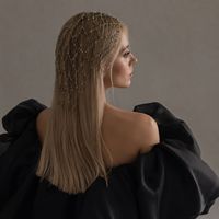 Chaîne de cheveux en maille style occidental, perles et fleurs, la plus vendue, accessoire de mariée atmosphérique, polyvalent pour adulte