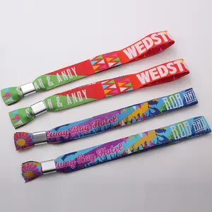 Promotion Hochwertige Event Festival Armbänder Gewebte Polyester Armbänder Stoff Armbänder