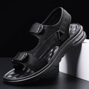 Men's <b>Height</b> <b>Increasing</b> Air Cushioned Sandals Black Velcro Closure Summer Youth Sports Beach <b>Shoes</b> Large Size 47 - Product Image 1