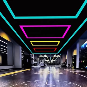 Trong nhà trang trí chiếu sáng Acrylic có thể kết nối thanh ánh sáng mặt dây <span class=keywords><strong>RGB</strong></span> hiệu ứng nhôm <span class=keywords><strong>Led</strong></span> treo đèn <span class=keywords><strong>LED</strong></span> ánh sáng tuyến tính - Product Image 2