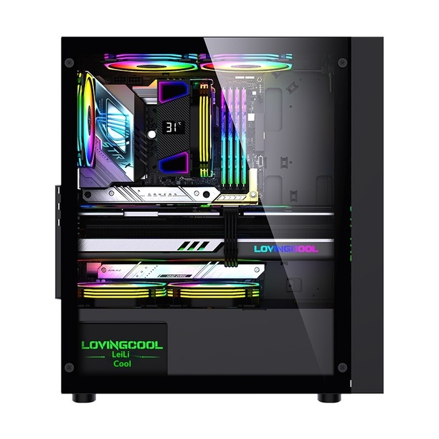 M3 Cross-Border Business Style Desktop ATX Computer Case with USB 3.0 Front Ports Accommodates 8 Fans Panoramic View in Stock