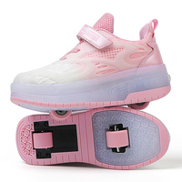 Baskets rougeoyantes de collection d'automne 2019 avec lumières LED chaussures de patins à roulettes en cuir verni pour garçons et filles