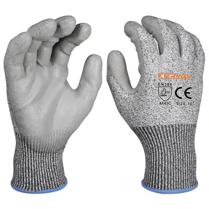 ENTE安全批发CE En388切割5耐切割PU手掌涂层手套