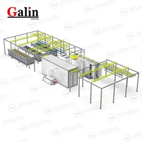 Nouvelle Ligne de Revêtement en Poudre Entièrement Automatique Galin 2026 avec Machine à Pistolet, Four à Gaz, Cabine et Équipement d'Usine de Peinture pour Aluminium CE