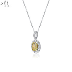 Tremendous Quality Luxury Fine Jewelry 18K Solid Gold Real Natural Yellow Diamond & Natural Diamond Pendant <b>Necklace</b> For Women - Product Image 2