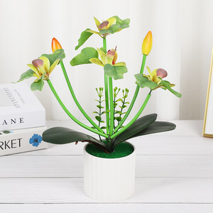 Orquídea Phalaenopsis Artificial en Maceta de 28 cm de Yiwu Datuo Florist, Planta Decorativa de Interior, Flores en Tonos Verde, Blanco Leche, Rosa y Amarillo - Product Image 4