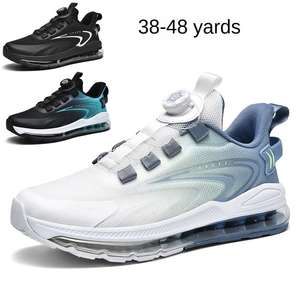 Zapatos de Hombre Talla Grande 48 47, Primavera, Parte Superior de PVC, Entresuela de Látex, Suela de Goma, Amortiguación Completa, Absorción de Impactos, Botón Giratorio - Product Image 4