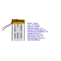 Harga Murah 501525 Pouch Cell 150mAh Baterai Li-Polymer 3.7 Volt dengan KC untuk Peralatan Rumah Tangga Isi Ulang Elektronik Konsumen