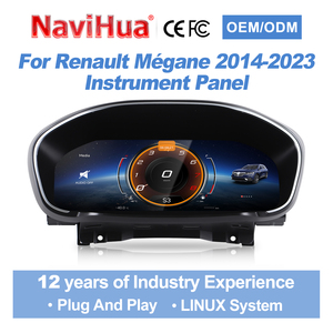 หน้าปัดดิจิตอลสำหรับรถยนต์เรโนลต์ เมแกน ปี 2014-2023 รุ่นใหม่ล่าสุด มาพร้อมมาตรวัดความเร็วอัตโนมัติ ระบบ Linux จอ LCD แดชบอร์ดแบบดิจิตอล ห้องนักบินเสมือนจริง - Product Image 1