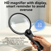 WUFAN OEM Factory Price Illuminated Handle PMMA 3X-5X-8X Magnifying Glass for Reading Handheld Outdoor Science Observation