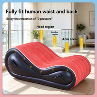 Canapé gonflable automatique portable, tissu en PVC floqué doux, rangement compact, chaise pneumatique pour les voyages et les pique-niques