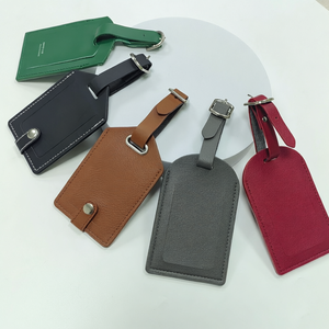 Étui de protection personnalisé en cuir de luxe écologique pour étiquette de bagage, gravure et impression du nom de marque/LOGO, idéal pour vêtements et sacs de voyage - Product Image 1