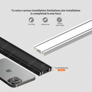 Système d'éclairage sur <span class=keywords><strong>rail</strong></span> <span class=keywords><strong>magnétique</strong></span> LED à faible tension DC 24V 48V réglable, projecteur <span class=keywords><strong>magnétique</strong></span>, éclairage sur <span class=keywords><strong>rail</strong></span> mince, mini projecteurs sur <span class=keywords><strong>rail</strong></span> - Product Image 4