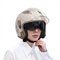 Casque de moto électrique ABS certifié 3C, nouvelle norme nationale A2, pour femmes et hommes, demi-coque, chaud pour l'hiver, sécurité
