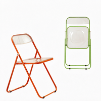 Chaise de salle à manger pliante en acrylique transparent, chaise d'appoint en plastique, siège moderne et portable pour la maison, la cuisine et la photographie