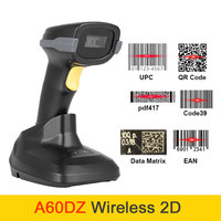 Lecteur de codes-barres sans fil Bluetooth USB portable haute vitesse A66dz avec support, directement de l'usine