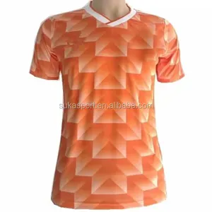 เสื้อเจอร์ซีย์ฟุตบอลสำหรับผู้ชาย,เสื้อเจอร์ซีย์ฟุตบอลเรโทรเนเธอร์แลนด์สำหรับผู้ใหญ่1988ถ้วย