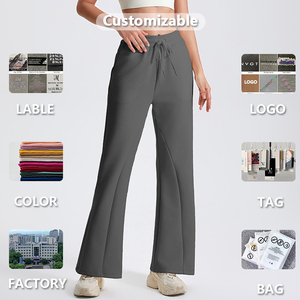Mallas acampanadas de yoga para gimnasio, ropa deportiva informal transpirable con cordón en <span class=keywords><strong>la</strong></span> <span class=keywords><strong>cintura</strong></span>, tejido de costura, antiolor, para yoga, para deporte, <span class=keywords><strong>a</strong></span> <span class=keywords><strong>la</strong></span> moda, al aire libre - Product Image 5