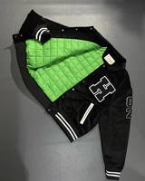 Derniers Blousons Universitaires pour Hommes, Blouson Collège Baseball Pour Garçons avec Manches en Cuir de Vache