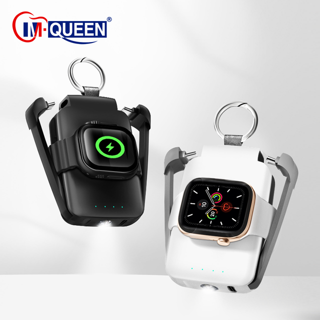 OEM Mini Keychain Power Bank with Cable Magnet Wireless Li-Polymer Battery 2000mAh Portable Charger Quick Charge