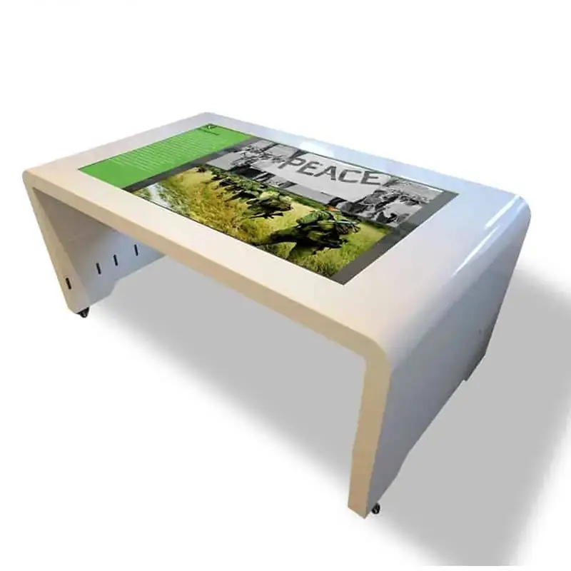 ポーリング43インチ自立型屋内液晶インタラクティブAndroidシステムコーヒーゲームスマートタッチスクリーンテーブル