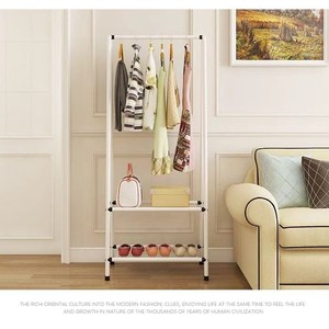 Perchero con estante de hierro, diseño minimalista, de pie, para almacenamiento en la sala de estar - Product Image 4