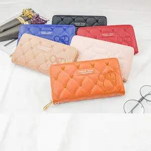 Ladies Simple Zipper Fashion Coin Purse Clutch Designer Women's Leather Wallets Famous Brands