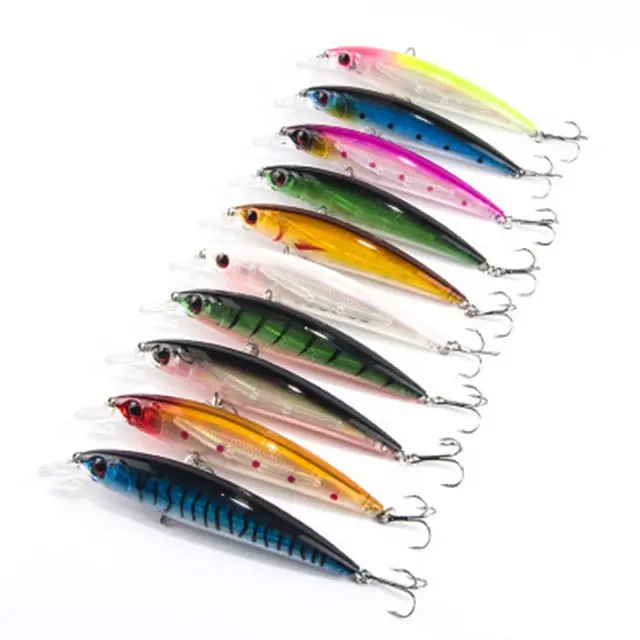 110mm/13.5g Mino Ruya Bait Plastic Fly Fishing Fake Simulation Bait Double Hook Long-Distance Fishing Bait