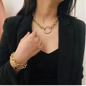 Precio al por mayor chapado en oro hecho a mano elegante collar de cadena de metal collar de metal - Product Image 4