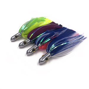 เหยื่อตกปลา Weiyu Fishing Ilander Teasers Flasher Lure หัวทองเหลืองชุบโครเมียมพร้อมกระโปรงไนลอน สำหรับตกปลาทูน่าขนาดใหญ่ - Product Image 2