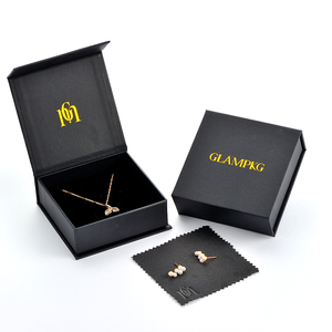 GLAMPKG Wholesale <b>Black</b> Magnet <b>Boxes</b> Magnetic Closure Jewellery Gift Paper Box Magnetic Jewelry Box Packaging - Product Image 1