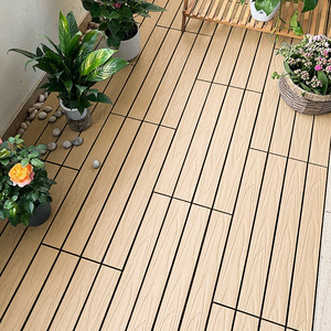 กระเบื้องพื้นระเบียง Everwall WPC กันน้ำ ผลิตด้วยวิธี Co-extrusion แบบประกบต่อกันได้ สำหรับตกแต่ง<span class=keywords><strong>สวน</strong></span> ทำระเบียง DIY - Product Image 1