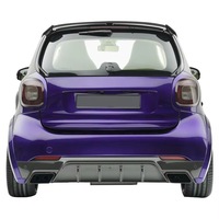 Kit carrosserie style MS en fibre de carbone véritable pour Smart Fortwo C453, comprenant : Lame avant, diffuseur arrière, jupes latérales et capot en fibre de carbone sèche