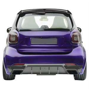 Kit Carrozzeria in Vera Fibra di Carbonio Stile MS per Smart <span class=keywords><strong>Fortwo</strong></span> C453, Spoiler Anteriore, Diffusore Posteriore, Minigonne Laterali, Cofano in Fibra di Carbonio Secca - Product Image 6