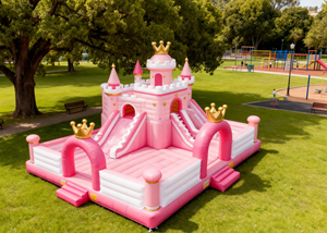 Kommerzielle Rosa Hüpfburg, Aufblasbares Sprungschloss, Hochzeits-Hüpfburg, Trampolin, Geeignet für Kinder und Erwachsene - Product Image 2
