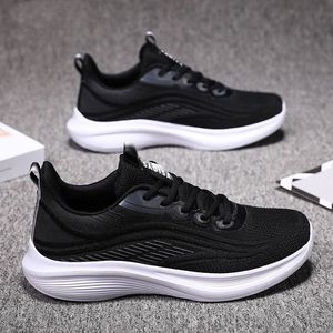 Vente en gros de chaussures de course en maille tricotée <span class=keywords><strong>pour</strong></span> hommes chaussures de trajet d'été baskets blanches respirantes avec semelle rembourrée légère et souple - Product Image 5