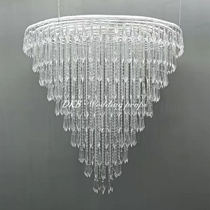 Hot Sale Acrylic <b>Chandelier</b> <b>Crystal</b> Drops Gorgeous Modern Luxury Beaded acrylic <b>chandelier</b> for wedding - Product Image 3