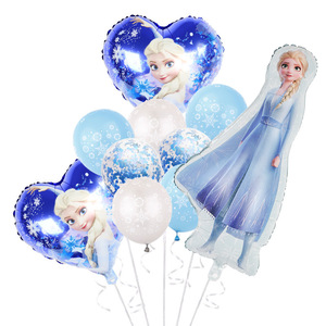 Ensemble de ballons en <span class=keywords><strong>film</strong></span> d'aluminium Aisha-Série Frozen Adventure-Snow Queen Anna-Décoration de ballons pour fête d'anniversaire - Product Image 1