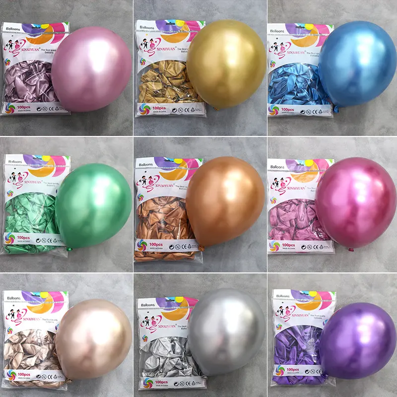 5inch Chrome Metallic Latex Balloons Gold Silver Metal Balloons Birthday Party Inflate Globos Wedding Decor Supplies