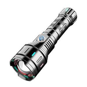 Lampe torche laser blanche 19Baba 10W 4200mAh avec batterie 26650, portée supérieure à 500m, affichage numérique, zoom télescopique, lumière de camping extérieure - Product Image 2