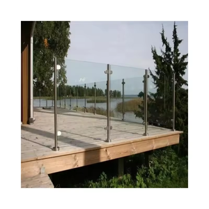 Ringhiere Moderne per <span class=keywords><strong>Balconi</strong></span> e Scale Esterni in Vetro <span class=keywords><strong>con</strong></span> Balaustra in Acciaio Inox 304/316 Finitura Satinata/Specchio, Garanzia di 5 Anni - Product Image 1