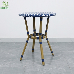 <span class=keywords><strong>Mesa</strong></span> de centro de aluminio con lado <span class=keywords><strong>exterior</strong></span> de ratán Pe bambú vintage <span class=keywords><strong>MESA</strong></span> DE bistró <span class=keywords><strong>exterior</strong></span> de estilo francés para restaurante - Product Image 5