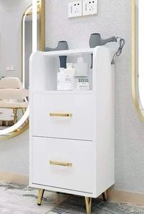 Meuble de rangement moderne noir et or pour salon de coiffure, chariot de rangement en bois pour outils de coiffeur, armoire latérale pour poste de barbier - Product Image 6