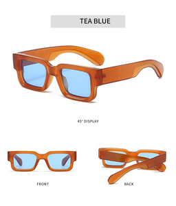 แว่นกันแดดทรงสี่เหลี่ยมสีดำ Imamba Custom Logo UV400 ดีไซน์หรูหราสไตล์เรโทรวินเทจ กรอบสีน้ำเงิน แฟชั่นทรงสี่เหลี่ยมผืนผ้า - Product Image 4