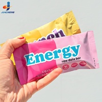 Emballages personnalisés imprimés avec fermeture arrière pour barres énergétiques, granola, noix, chocolat, protéines, en aluminium, type oreiller