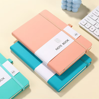 Cahiers A5 en cuir PU 200 pages papier épais carnet de notes blanc avec bande élastique stylo fente ruban signet pour étudiant