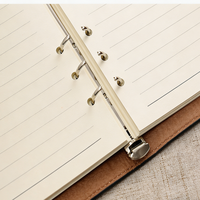 Carnet de notes personnalisé haut de gamme pour cadres, classeur en cuir à 6 anneaux, journal à feuilles mobiles, papeterie avec logo personnalisable